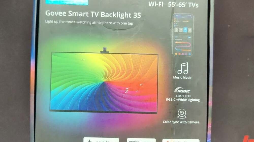 Govee Smart TV Backlight 3S for 55-65 inch TVs, RGBIC Wi-Fi LED Lights